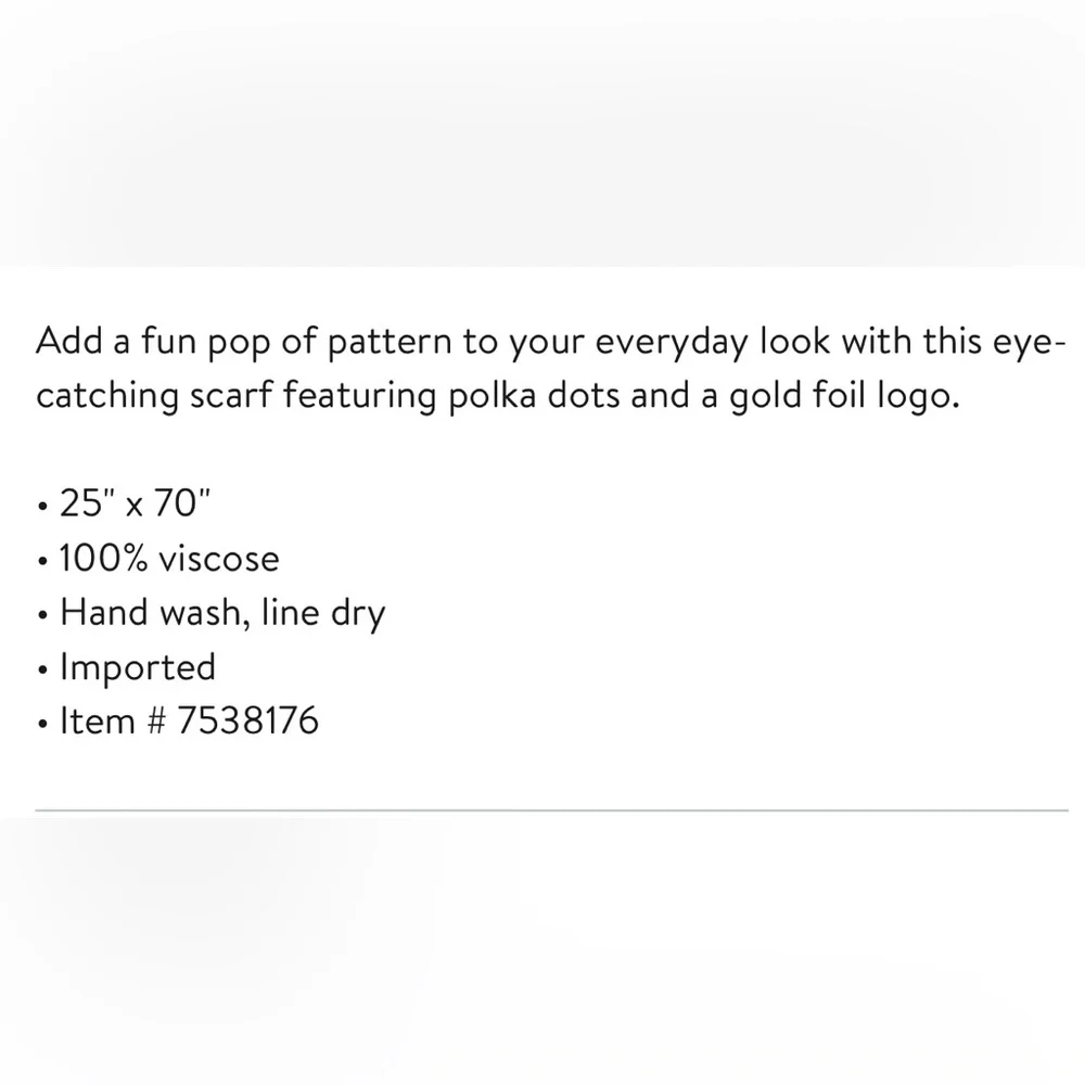 🔥 1 hour sale. Kate Spade, polka dot scarf, pink white with gold foil letters - Picture 4 of 5